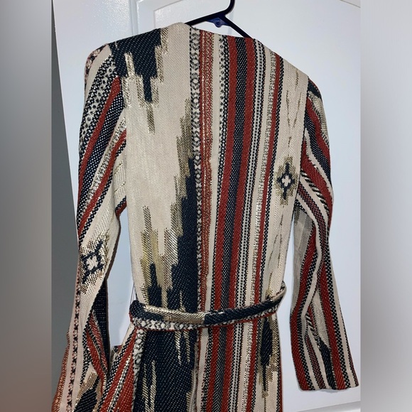 New! 🤠 Ramy Brook Cody Belted Fringe Jacquard Western Boho Cardigan/ Jacket 🤠 S - Picture 13 of 16